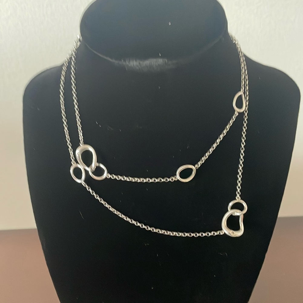 New Hot Diamonds Silver Necklace with two diamonds 0.02 karat.